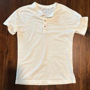 Pistol Lake Medium Cream / White Short Sleeve Henley